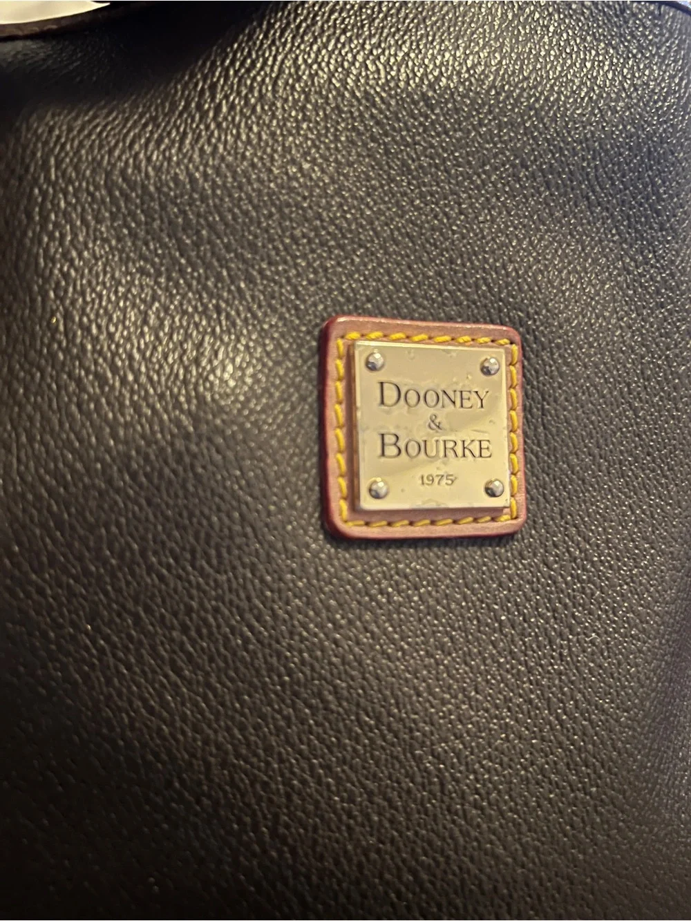 Dooney & Bourke Brown Tote with Tan Trim and Braided Handles